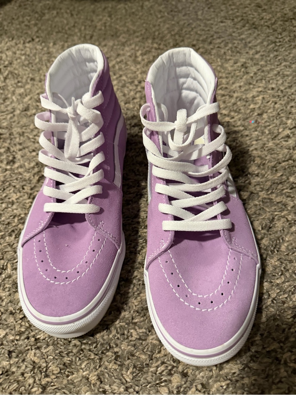 Lilac High-Top vans with White Laces